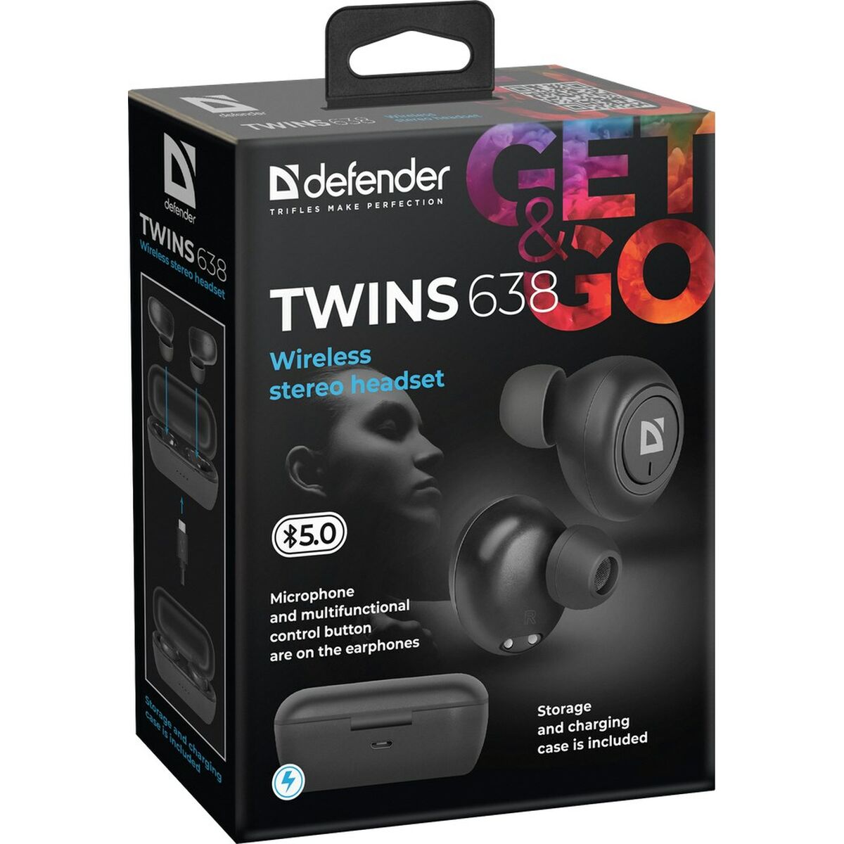 Ακουστικά in Ear Bluetooth Defender Twins 638 Μαύρο